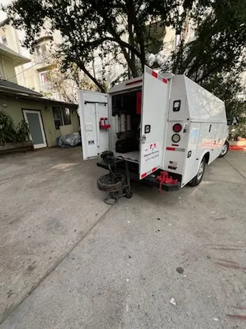 Magnet Plumbing service vehicle on-site for Water Heater Repair in Boca Raton Hotel and Club